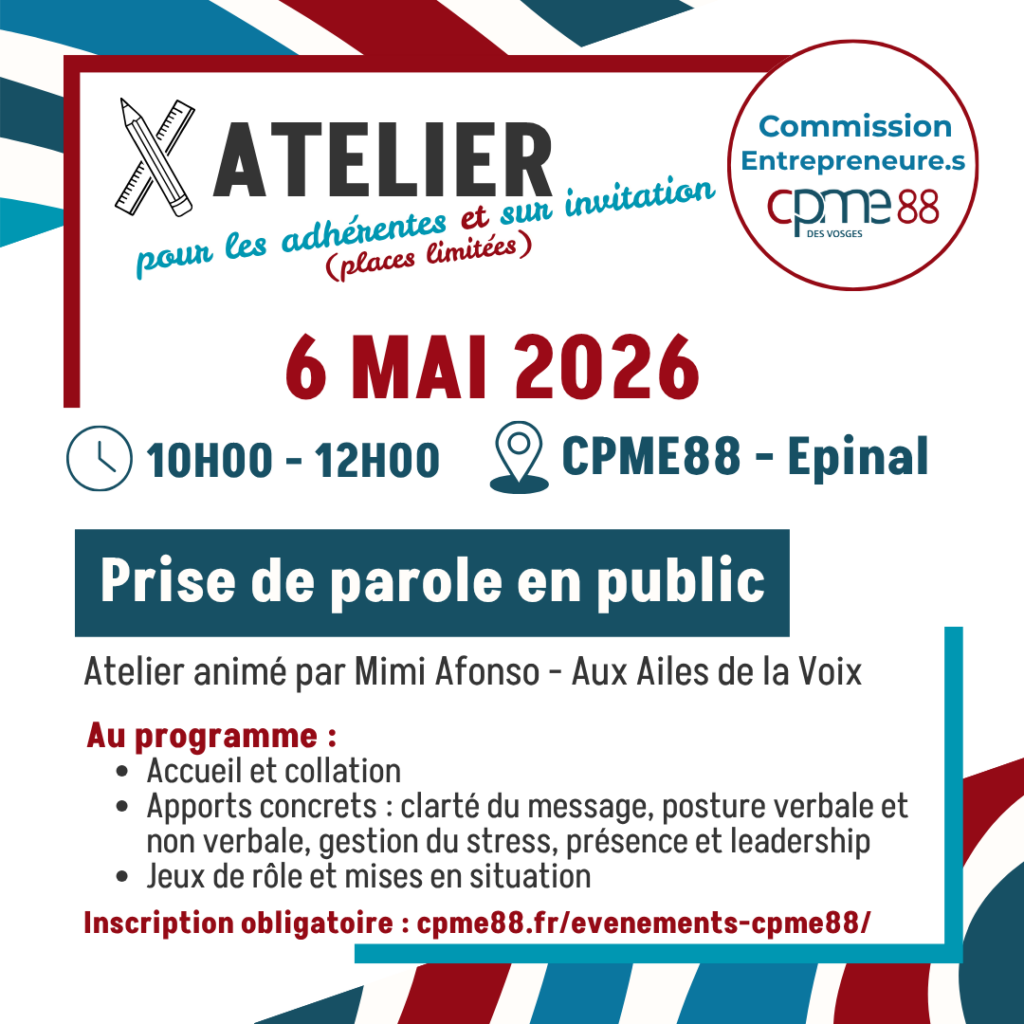 ATELIER Commission Entrepreneure.s : Prise de parole en public