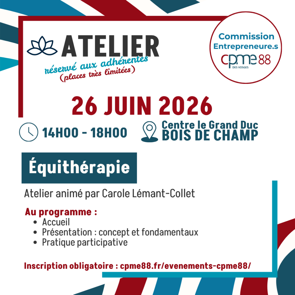 ATELIER Commission Entrepreneure.s : Équithérapie